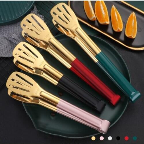 Stainless steel Food Tong Stainless Steel Kitchen Tongs Non-slip Cooking Clip Clamp BBQ Salad Tools Grill Kitchen Accessories