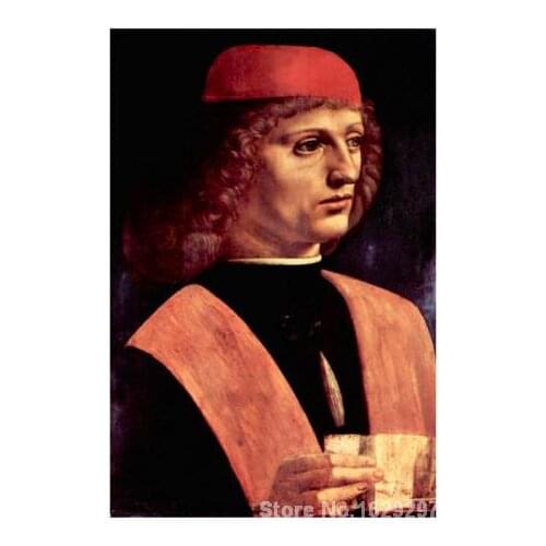 Modern painting on canvas Portrait of a Musician Leonardo Da Vinci High quality Hand painted