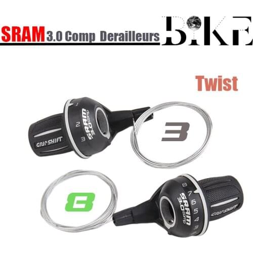 SRAM 3.0 Comp Bike derailleurs Bicycle Twist Shifter 3s 8s Speed Rear Grip Shift 1:1 Actuation Ratio For MTB Mountain Bike Kit
