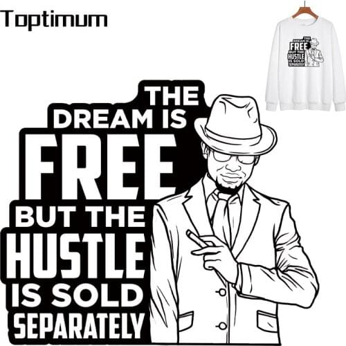 Black Patches Iron-On Transfer For Clothing DIY Washable Men T-Shirt Hooides Thermal Stickers Clothes Vinyl Applique Decor