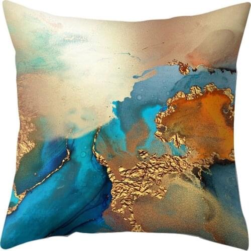 Vintage Bronzing Marble Print Cushion Cover Art Pillow Cover Sofa Living Room Throw Pillows Covers 45x45cm Decrative Pillowcases