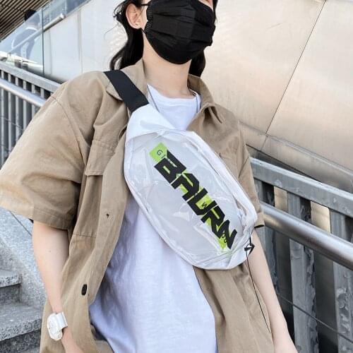 Waterproof Chest Bag Men Waist Bag Fashion Men Belt Pack Transparent Plastic Unisex Fanny Pack Male Crossbody Bags Waist Pack
