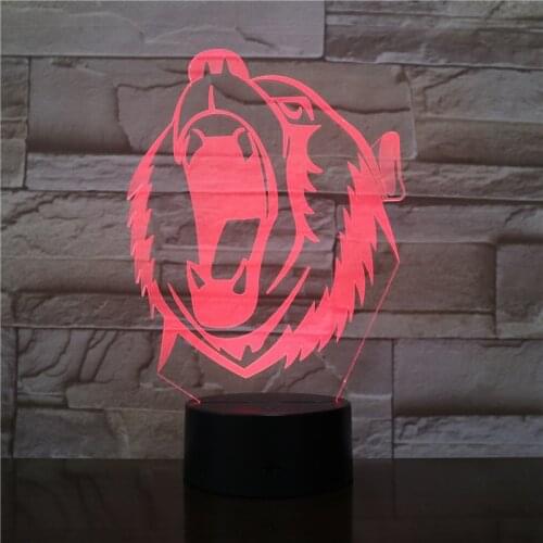 Wolves Howl 3D LED Acrylic Night Light with 7 Colors Touch Remote Control Illusion Change Home Decoration Lights Dropship 2191