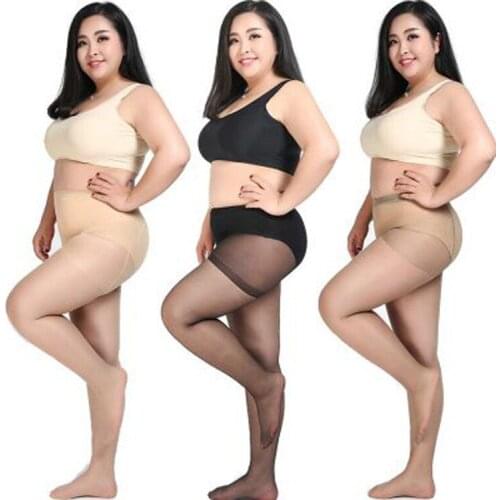 Fat mm summer pantyhose ultra-thin plus fat plus size double-sided plus file stockings pantyhose anti-snaking sexy