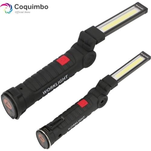 1*COB LED lamp USB Rechargeable Built in Battery LED Light with Magnet Portable Flashlight Outdoor Camping Working Torch