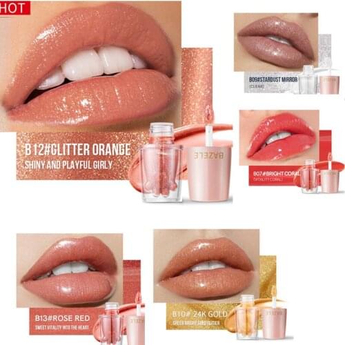 1PC Glitter Crystal Jelly Lip Gloss Moisturizing Gloss Plumping Lip Plumper Makeup Liquid Lipstick Lip Tint Care Cosmetic TSLM2