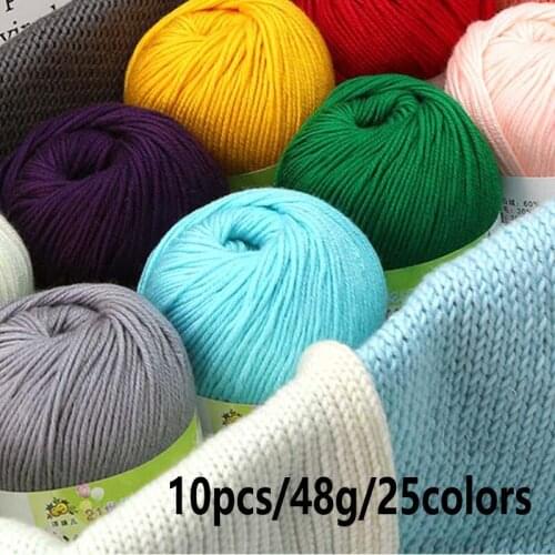 10pcs High Quality Warm DIY Milk Cotton Yarn Baby Wool Knitting Children Hand Knitted
