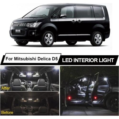 12pcs Canbus No Error White Interior LED Bulbs Dome Reading Map Light Kit For Mitsubishi Delica D5 D:5 CV5W CV2W 2007-2018