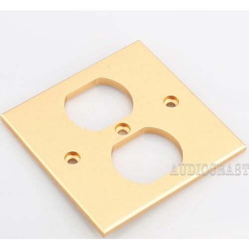 1x US Black/Gold/Silver Socket AC Power Duple Receptacle Cover Outlet Wall Plate Panel 8.5x8.5cm