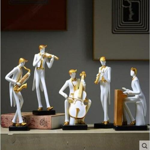 2020 creative musical instrument musician figure crafts statue, violin band artwork, home office desktop decoration gift