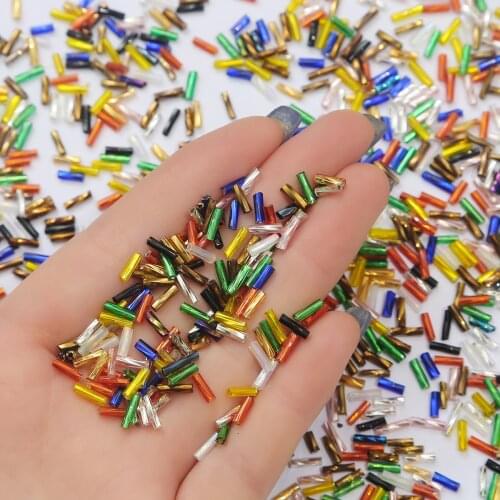 300Pcs 2x6mm Twist Bugles Loose Glass Seed Spacer Tube Leptospira Beads For Jewelry Making DIY Garment Earrings Accessories