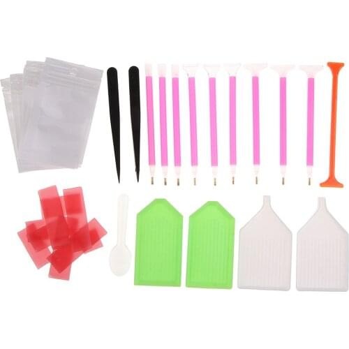 57 Pieces 5D Diamond Painting Tools Kit with 10 Types Drill Pens Diamond Box