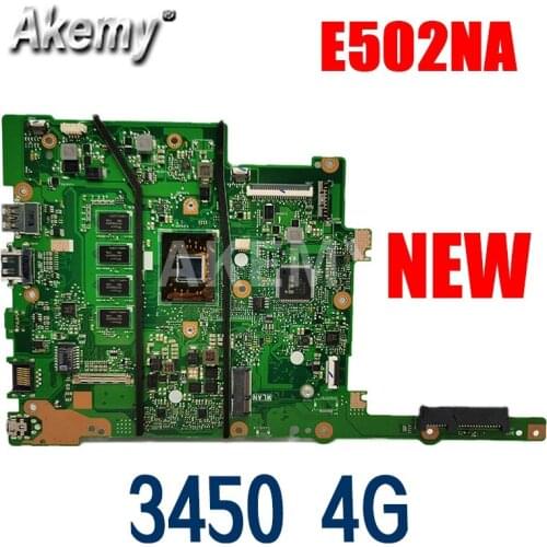 Akemy E502NA Motherboard For ASUS E402N E502N E402NA E502NA R417N Laotop Mainboard with N3450U-CPU 4GB-RAM