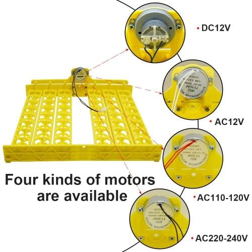 6 pcs 48 Cell Automatic Egg Incubator Automatic Egg Turning Chicken Plastic Egg Tray For Incubator With 220V Motor
