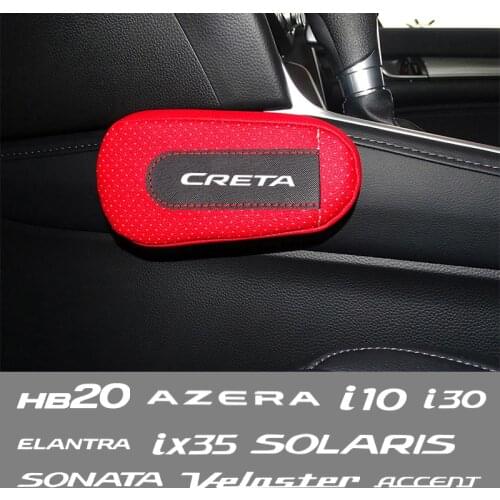 Car soft leather leg pads knee pads seat support elbow support For Hyundai Accent Elantra i10 i20 i30 i40 ix20 ix35 Accessories