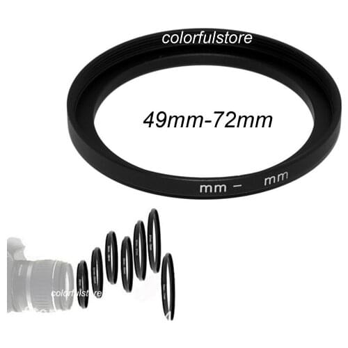 FREE SHIP+TRACKING 49mm to 72mm 49 72 mm Metal Step-Up Step Up Ring Camera Lenses Filter Filters Stepping Adapter Lens Hood M007