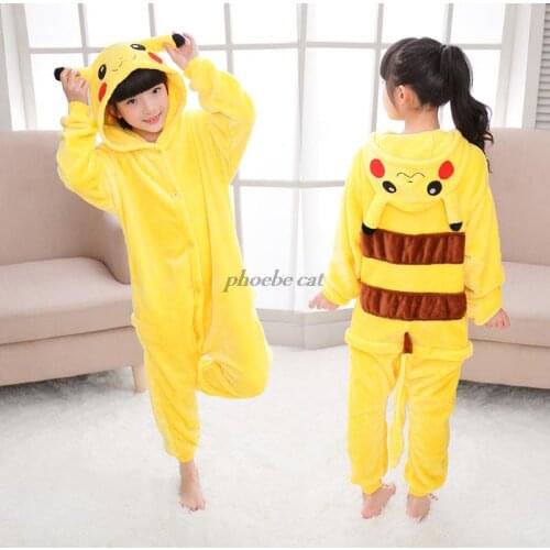 One Piece Hooded Jumpsuits for Children Kigurumi Panda Pajamas Childrens Unicorn Pajamas Cartoon Stich Pijamas Onesies Kids