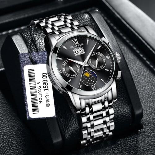 GUANQIN 2020 New Watch Men Top Brand Waterproof Automatic Mechanical Luxury Watch Hollow Mens Watch Business relogio masculino