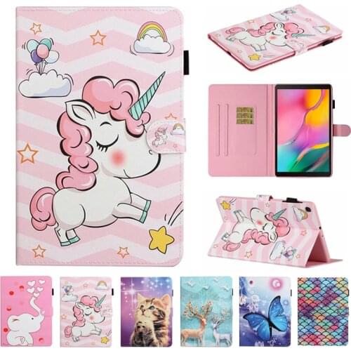 Tablet For Funda Samsung Galaxy Tab A7 Case Cute Unicorn Cat Butterfly Leather Cover For Galaxy Tab A7 2020 Case SM T500 T505