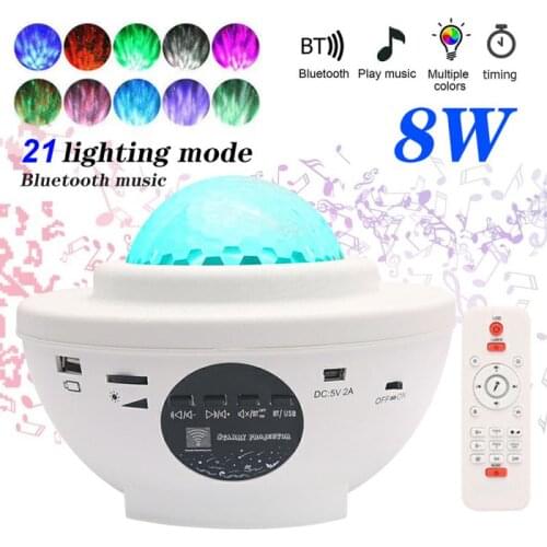 Colorful Starry Sky Projector Light Sky Galaxy Bluetooth USB Voice Control Music Player LED Night Light Romantic Lamp Decor