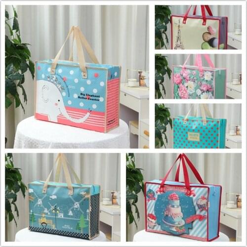 Childrens Quilt Storage Bag Large-capacity Printed Non-woven Waterproof Dustproof Clothes Organizer Portable Thick Duffel Pouch