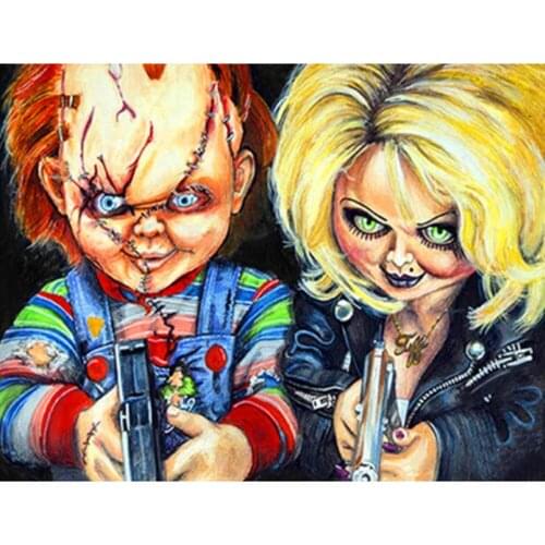 Kexinzu Full Square/Round Drill 5D DIY Diamond Painting "Horror doll couple" Embroidery Rhinestone Cross Stitch Home Decor Gift