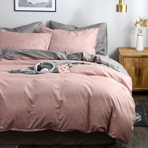 New Classic bedding set 10 size Solid color summer bed linen 2/3pcs/set duvet cover set Pastoral bed sheet AB side duvet cover
