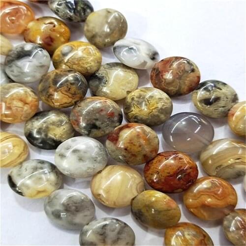 1 Strand/33pcs 12x6mm Wholesale Natural Brown Crazy Lace Agate Round Loose Beads DIY Jewelry Accessories 15.5inch S428