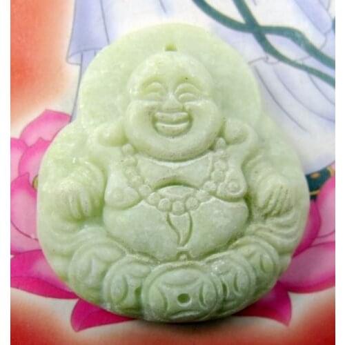 Lantian chalcedony Money Buddha Tibetan Buddhism Amulet Pendant NO. 301