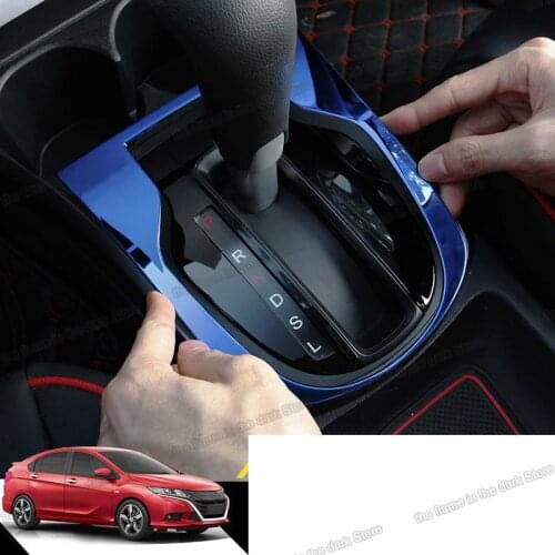 Lsrtw2017 stainless steel car gear panel trims decoration for honda city 2015 2016 2017 2018 2019 grace accessories styling