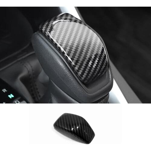 ABS Carbon Matte Accessories Car Gear Shift Lever Knob Handle Cover Trim for Toyota Highlander Kluger 2020 2021