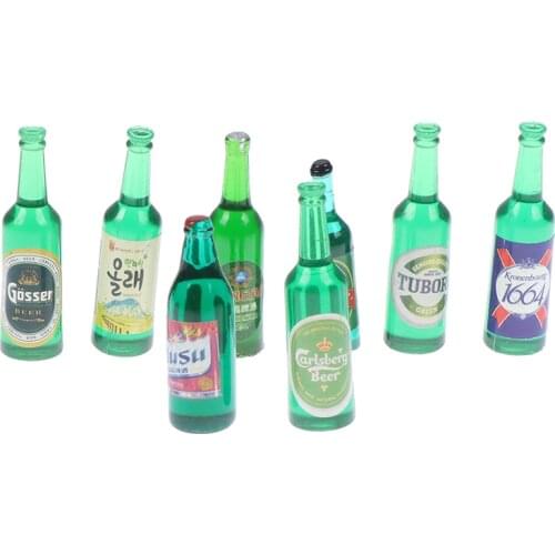 10Pcs 1/12 Dollhouse Miniature Mini Simulation Green Bottle Accessories Decor Furniture Model Toys Children Gifts