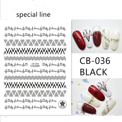 Newest CB-036 special line design 3d sticker nail decal rhinestones DIY decoration tools for nail accessory