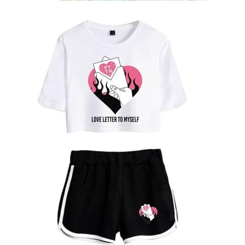 Novelty Humor Payton Moormeier T-shirts shorts Pants Dew navel Sport Girls Short Sleeve Suits Girls Sexy Summer Two Pieces sets