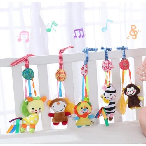 New Hot Infant Toys Mobile Baby Plush Toy Bed Wind Chimes Rattles Bell Toy Baby Crib Bed Hanging Bells Toys