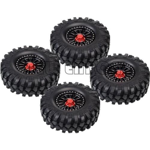 1/10 4Pc Alloy 1.9" Beadlock Wheel Rim & 96mm 100mm 106mm 108mm 110mm 112mm 120mm RC Tires For RC Crawler Car Jimny Axial Tamiya