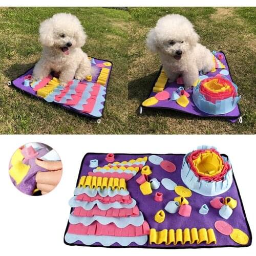 Pet Dog Snuffle Mat Pet Sniffing Training Blanket Detachable Fleece Pads Dog Mat Relieve Stress Nosework Puzzle Toy Pet Nose Pad