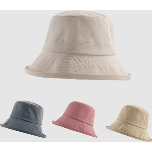 Womens Bucket Hat Spring And Summer Fashion Pure Black And White Style Female Fisherman Cap Outdoor Sun Visor Female Sun Hats