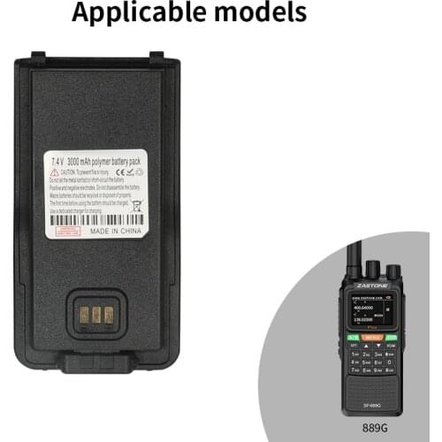 ZASTONE 889G Battery Walkie Talkie 2000mAh Li-ion Battery Radio For DP-889G DC 7.4V