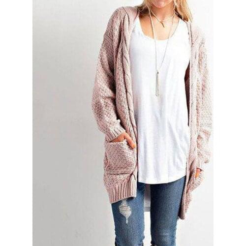 S-3xl Autumn Solid Pockets Long Cardigan Women 2020 Winter Clothes Women Long Sleeve Knitted Sweater Women Cashemire Cardigan