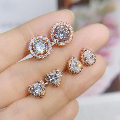Retro Stud Earrings For Men Luxury Gold Color Punk Jewelry Iced Out Zircon Hip Hop Ear Ring Womens Accessories Wholesale E085