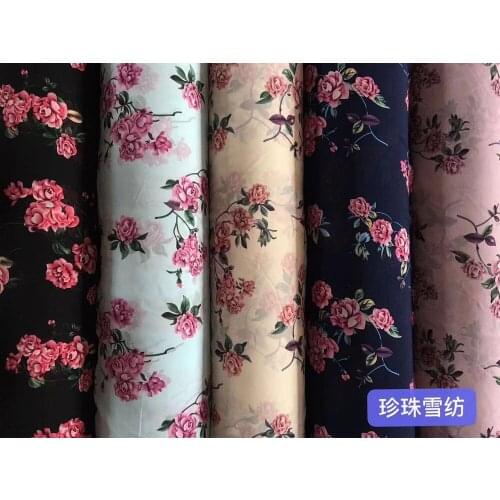 150cm width Chiffon bead fabric flowers pattern can see through for skirt suit-dress headband CH-0065