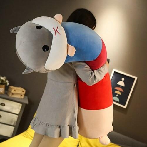 Cute Hamster Plush Toys Kawai Cat Cloth Doll Stuffed Animal Long Pillow Cushion Room Decoration Soft Brithday Gifts Baby Kid