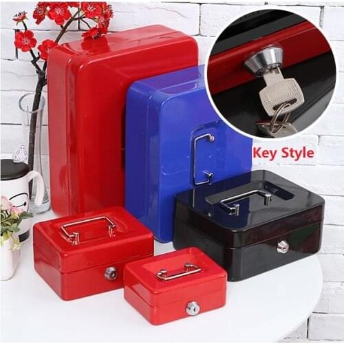 Steel Key Safe Cash Boxes Store Content Paper Piggy Bank Card A4 Document Large Boxes