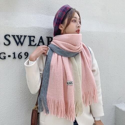 Wild Student Cute Thickening Couple Models Ins Girls Wool Scarf Winter Scarf Female Autumn And Winter Korean Version Foulard