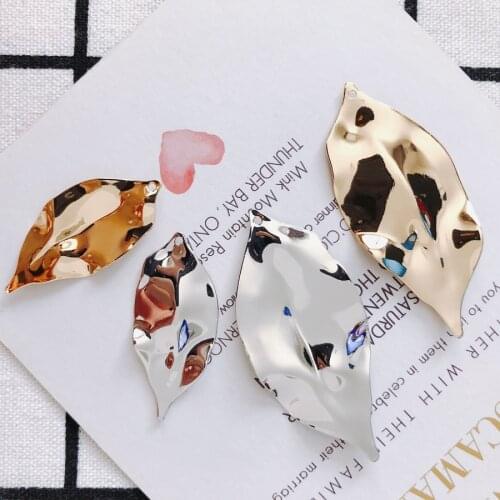 DIY ear jewelry accessories alloy simple leaf single hole earrings earrings pendant accessories