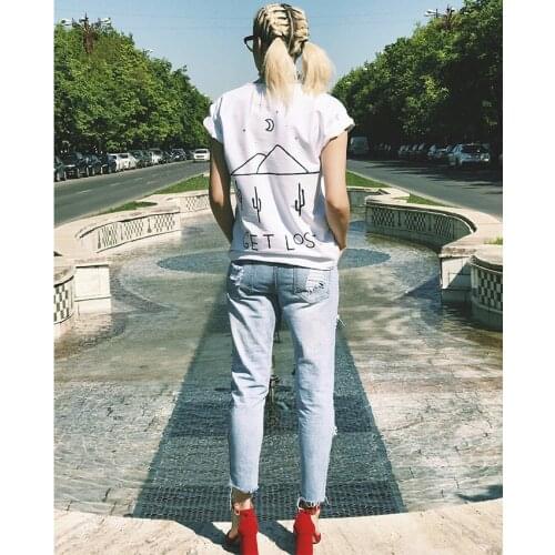 Get lost women funny slogan women fashion tree graphic 90 girl style t-shirt goth art shirt quality grunge aesthetic pastel tops