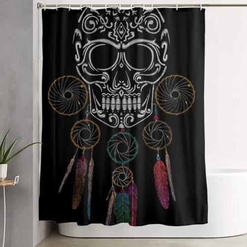 Skull 3D PrintNordic Style Shower Curtain Set HookHome Decoration Bathroom Waterproof Customized Dropshipping Polyester