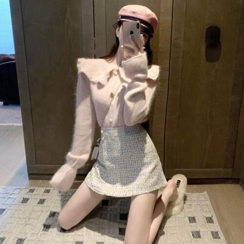 2020 New Spring Womens Single Breasted Knitting Cardigan Female Trun-down Collar Long Sleeve Solid Knitted Sweater