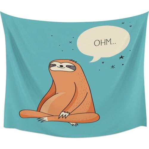 Animal Sloth English Alphabet Cute Wall Tapestry Home Wall Decor Bedroom Tapestry Wall Hanging Yoga Mat Picnic Mat